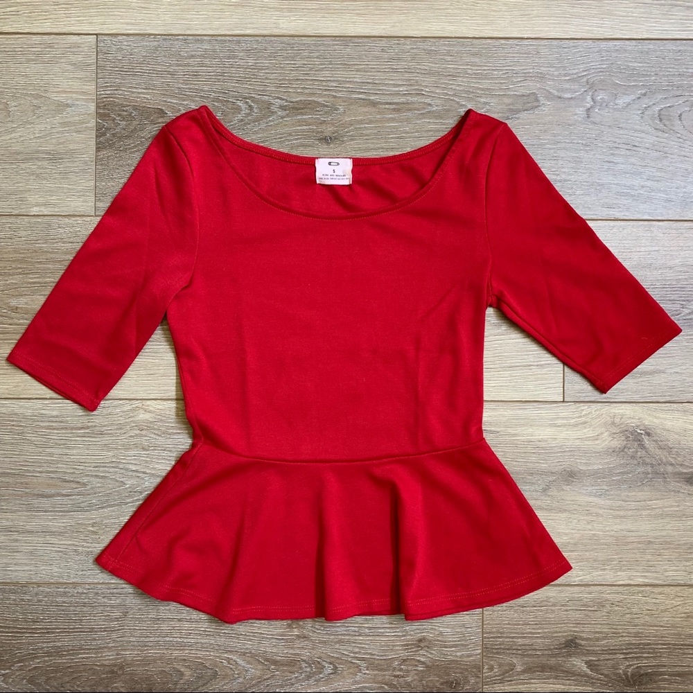 EUC Urban Outfitters Peplum Top in red